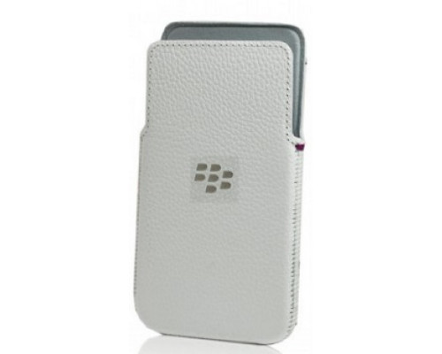 Чехол кожаный белый Leather Pocket Case BlackBerry Z30 (КОПИЯ)