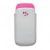 Чехол кожаный белый с розовым BlackBerry 9100/9105 Pearl